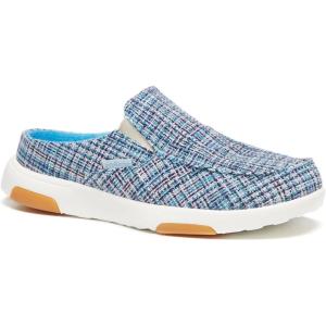 OrthoComfoot Women’s Orthopedic Slip-On Loafers Walking Shoes: Comfortable Arch Support Slippers for Plantar Fasciitis, Casual Canvas Orthotic Mule Clogs for Foot Heel Pain Relief(W9-blue/Purple)
