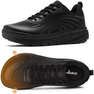 Women’s Orthopedic Diabetic Wide Running Shoes: Comfortable Casual Arch Support Plantar Fasciitis Sports Sneakers, Orthotic Swollen Feet Work Tennis Walking Shoes for Ankle and Heel Pain Relief(K1-black)