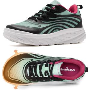 Women’s Orthopedic Diabetic Wide Running Shoes: Comfortable Casual Arch Support Plantar Fasciitis Sports Sneakers, Orthotic Swollen Feet Work Tennis Walking Shoes for Ankle and Heel Pain Relief(K3-black Grey Blue)