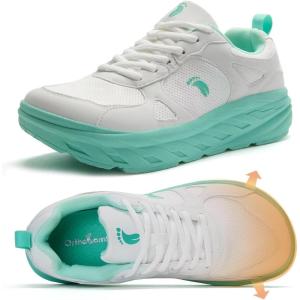 Women’s Orthopedic Diabetic Wide Toe Box Walking Shoes: Comfortable Arch Support Plantar Fasciitis Orthotic Swollen Sneakers, Casual Flat Feet Tennis Walking Shoes for Foot Heel and Pain Relief(K3-white)
