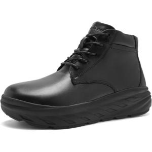 Women’s Orthopedic Diabetic Winter Ankle Boots: Wide Toe Box Comfortable Arch Support Plantar Fasciitis Leather Oxford Mid Boots, Orthotic Casual Warm Standing Walking Shoes for Foot and Heel Pain(K1-black)