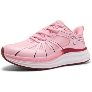 Women’s Orthopedic Road Running Shoes: Comfortable Arch Support Plantar Fasciitis Orthotic Athletic Sports Sneakers, Casual Flat Feet High Arch Tennis Work Walking Shoes for Foot Heel and Pain Relief(W4-pink)