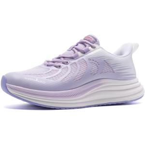 Women’s Orthopedic Road Running Shoes: Comfortable Arch Support Plantar Fasciitis Orthotic Sports Exercise Fashion Sneakers, Casual Flat Feet Tennis Work Walking Shoes for Foot and Heel Pain(W3-light Purple)