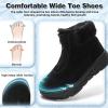 Boys Girls Kids Orthopedic Winter Snow Boots: Wide Comfortable Casual Plantar Fasciitis Arch Support Orthotic Leather Walking Shoes, Insulated Warm School Tennis Ankle Boots for Foot and Pain Relief(K1-black)