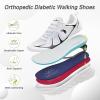 Women’s Orthopedic Diabetic Wide Running Shoes: Comfortable Casual Arch Support Plantar Fasciitis Sports Sneakers, High Arch Orthotic Work Tennis Walking Shoes for Foot and Heel Pain Relief(White)