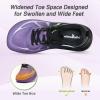 Women’s Orthopedic Diabetic Wide Running Shoes: Comfortable Casual Arch Support Plantar Fasciitis Sports Sneakers, High Arch Orthotic Work Tennis Walking Shoes for Foot and Heel Pain Relief(K3-black Purple)