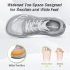 Women’s Orthopedic Diabetic Wide Running Shoes: Comfortable Casual Arch Support Plantar Fasciitis Sports Sneakers, High Arch Orthotic Work Tennis Walking Shoes for Foot and Heel Pain Relief(K4-gray)