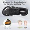 Women’s Orthopedic Diabetic Wide Running Shoes: Comfortable Casual Arch Support Plantar Fasciitis Sports Sneakers, High Arch Orthotic Work Tennis Walking Shoes for Foot and Heel Pain Relief(K1-black)