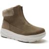 Boys Girls Kids Orthopedic Winter Snow Boots: Wide Comfortable Casual Plantar Fasciitis Arch Support Orthotic Leather Walking Shoes, Insulated Warm School Tennis Ankle Boots for Foot and Pain Relief(K2-khaki)