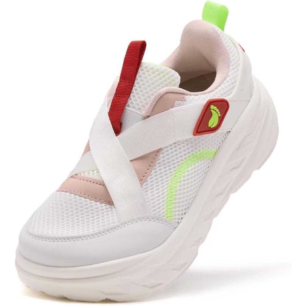 imageBoys Girls Kids Orthopedic Tennis Shoes Wide Toe Box Comfortable Casual Plantar Fasciitis Arch Support School Athletic Running Sneakers Lightweight Orthotic Sports Walking Shoes for Foot and PainK4white