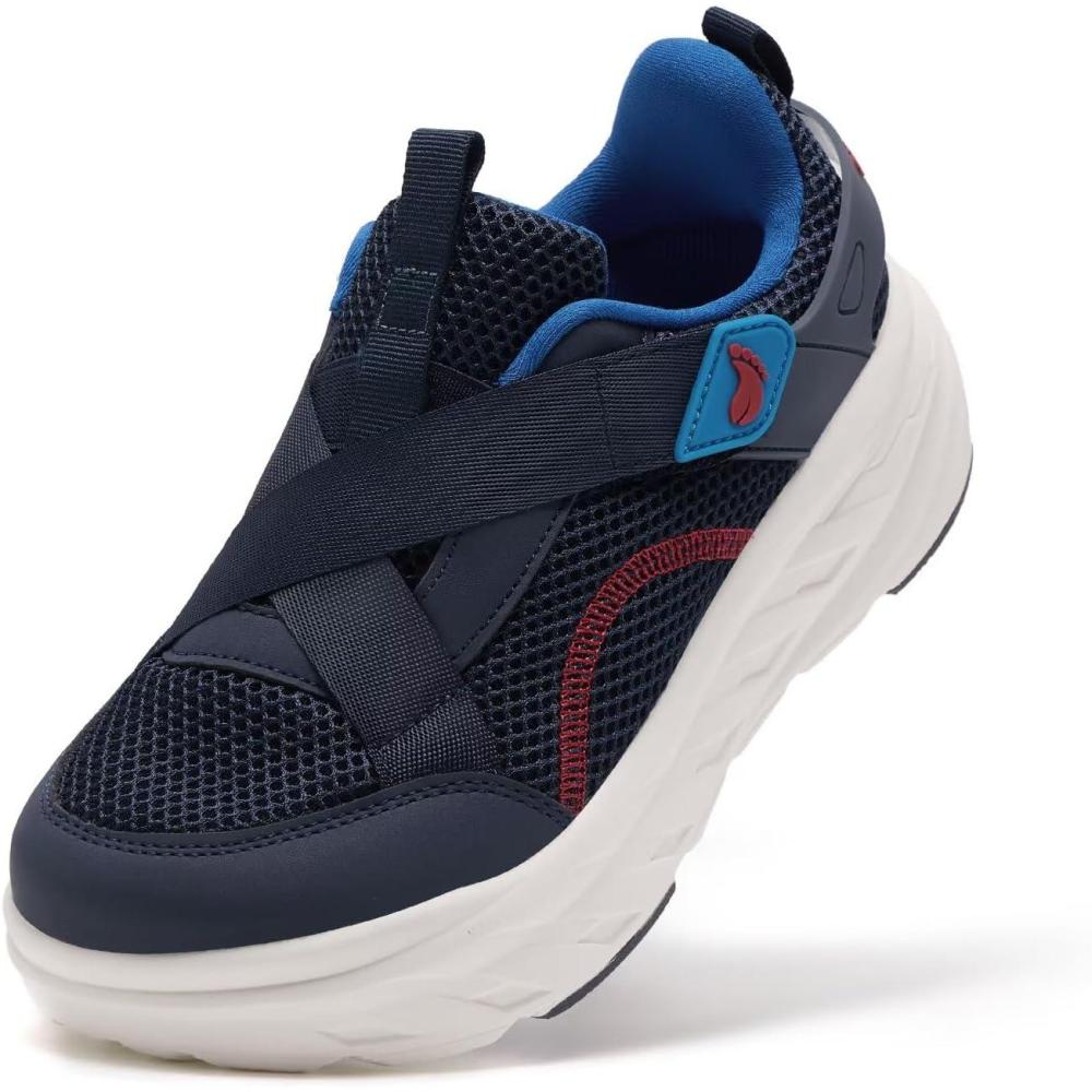 imageBoys Girls Kids Orthopedic Tennis Shoes Wide Toe Box Comfortable Casual Plantar Fasciitis Arch Support School Athletic Running Sneakers Lightweight Orthotic Sports Walking Shoes for Foot and PainK2dark Blue