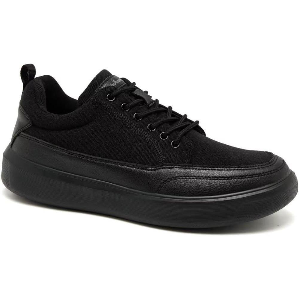 imageMens Orthopedic Fashion Sneakers for Plantar Fasciitis Casual Supportive Cushioned Walking Shoes for Flat Feet and High Arch Comfortable Arch Support Shoes for Foot and Heel Pain ReliefW1black
