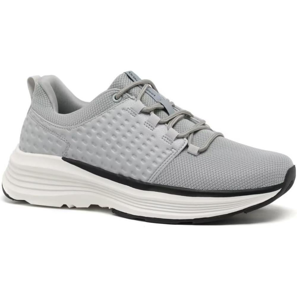 imageOrthoComfoot Mens Orthopedic Fashion Sneakers with Arch Support Casual Plantar Fasciitis Walking Shoes for Flat Feet Comfortable Orthotic Soft Thick Sole Sneakers for Foot and Heel Pain ReliefW2gray
