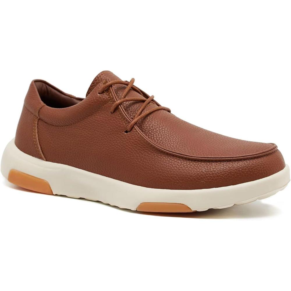 imageOrthoComfoot Mens Orthopedic Leather Dress Walking Shoes Casual Plantar Fasciitis Fashion Sneakers with Arch Support Comfortable Orthotic Business Work Oxfords for Foot and Heel Pain ReliefW2brown