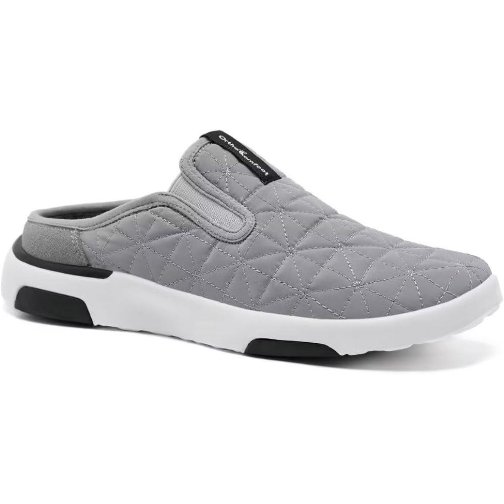 imageOrthoComfoot Mens Orthopedic SlipOn Loafers Walking Shoes with Arch Support Comfortable Orthotic Shoes for Plantar Fasciitis Casual Flat Feet Slippers for Foot and Heel Pain ReliefW3gray
