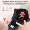 Men’s Orthopedic Winter Leather Boots: Diabetic Wide Toe Box Comfortable Arch Support Plantar Fasciitis Mid Ankle Boots, Orthotic Casual Warm Dress Oxfords Walking Shoes for Foot and Heel Pain Relief(K1-black)