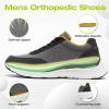OrthoComfoot Men’s Orthopedic Fashion Sneakers: Comfortable Casual Arch Support Walking Shoes for Plantar Fasciitis and Flat Feet, Orthotic Tennis Work Shoes for Foot and Heel Pain(W2-grey)