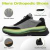 OrthoComfoot Men’s Orthopedic Fashion Sneakers: Comfortable Casual Arch Support Walking Shoes for Plantar Fasciitis and Flat Feet, Orthotic Tennis Work Shoes for Foot and Heel Pain(W1-black)