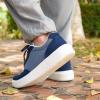 OrthoComfoot Men’s Orthopedic Fashion Sneakers for Plantar Fasciitis: Comfortable Orthotic Walking Shoes with Arch Support, Casual Orthotic Flat Feet Shoes for Ankle and Foot Pain Relief(W1-denim)