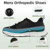 OrthoComfoot Men’s Orthopedic Fashion Sneakers with Arch Support: Casual Plantar Fasciitis Walking Shoes for Flat Feet, Comfortable Orthotic Soft Thick Sole Sneakers for Foot and Heel Pain Relief(W1-black)