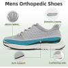 OrthoComfoot Men’s Orthopedic Fashion Sneakers with Arch Support: Casual Plantar Fasciitis Walking Shoes for Flat Feet, Comfortable Orthotic Soft Thick Sole Sneakers for Foot and Heel Pain Relief(W2-gray)