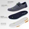 OrthoComfoot Men’s Orthopedic Slip-On Loafers Walking Shoes: Comfortable Arch Support Shoes for Plantar Fasciitis Relief, Flat Feet Casual Work Orthotic Loafers for Foot and Heel Pain(W1-denim)