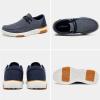 OrthoComfoot Men’s Orthopedic Slip-On Loafers Walking Shoes: Comfortable Arch Support Shoes for Plantar Fasciitis Relief, Flat Feet Casual Work Orthotic Loafers for Foot and Heel Pain(W1-denim)