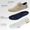 OrthoComfoot Men’s Orthopedic Slip-On Loafers Walking Shoes: Comfortable Arch Support Shoes for Plantar Fasciitis Relief, Flat Feet Casual Work Orthotic Loafers for Foot and Heel Pain(W3-khaki)
