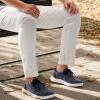 OrthoComfoot Men’s Orthopedic Slip-On Loafers Walking Shoes: Comfortable Arch Support Shoes for Plantar Fasciitis Relief, Flat Feet Casual Work Orthotic Loafers for Foot and Heel Pain(W1-denim)