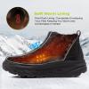 OrthoComfoot Men’s Orthopedic Wide Leather Winter Ankle Boots: Comfortable Arch Support Dress Shoes for Diabetic, Casual Plantar Fasciitis Walking Shoes for Foot and Heel Pain Relief(K1-black)