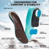 OrthoComfoot Plantar Fasciitis Orthotic Insoles – Comfortable High Arch Support Inserts for Women & Men, 220+lbs Heavy Duty Cushion Pain Relief Shoe Insole for Flat Feet – Arch Pain – Heel Pain -Work(W1a-brown)