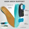 OrthoComfoot Plantar Fasciitis Orthotic Insoles – Comfortable High Arch Support Inserts for Women & Men, 220+lbs Heavy Duty Cushion Pain Relief Shoe Insole for Flat Feet – Arch Pain – Heel Pain -Work(Brown)