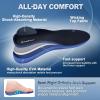 OrthoComfoot Plantar Fasciitis Relief Comfort Insoles: Low Arch Support Shoe Inserts for Men Women, Heavy Duty Work Boot Orthotic Steppers Insoles for Standing All Day, Size 7 Men/9 Women(W1-black)