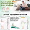 OrthoComfoot Wide Plantar Fasciitis Inserts for Women, Breathable Comfort Arch Support Insoles for Diabetes & Flat Feet, 240LBS+ Heavy-Duty Adjustable TPU, Work Boot Orthotic Insoles, Size 8 Women(Black)