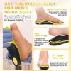OrthoComfoot Work Boot Insoles for Men Standing All-Day: 240+LBS Heavy Duty High Arch Support Inserts, Pain Relief for Plantar Fasciitis, Anti Fatigue, Orthopedic No Trimming Need Soles,Size 10 Men(W1-yellow)