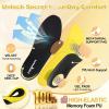 OrthoComfoot Work Boot Insoles for Men Standing All-Day: 240+LBS Heavy Duty High Arch Support Inserts, Pain Relief for Plantar Fasciitis, Anti Fatigue, Orthopedic No Trimming Need Soles,Size 10 Men(W1-yellow)