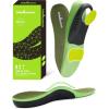 OrthoComfoot High Arch Support Inserts for Women & Men – Orthotic Insoles for Plantar Fasciitis, Flat Feet, Heel Pain Relief, Comfortable Arch Shoe Soles for Standing All-Day, Size 11 Men/13 Women(W1-olive)