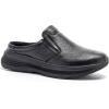 OrthoComfoot Men’s Orthopedic Leather Dress Walking Shoes: Comfortable Arch Support Slip-Ons Loafers for Plantar Fasciitis, Casual Business Orthotic Slippers for Foot and Heel Pain Relief(W1-black)