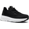 OrthoComfoot Men’s Orthopedic Slip-On Loafers Walking Shoes: Comfortable Casual Arch Support Plantar Fasciitis Thick Sneakers, Breathable Work Tennis Orthotic Flat Feet Shoes for Foot Pain Relief(W1-black)