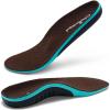 OrthoComfoot Plantar Fasciitis Orthotic Insoles – Comfortable High Arch Support Inserts for Women & Men, 220+lbs Heavy Duty Cushion Pain Relief Shoe Insole for Flat Feet – Arch Pain – Heel Pain -Work(W1a-brown)