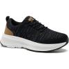 Women’s Orthopedic Fashion Sneakers for Plantar Fasciitis: Flat Feet Supportive Cushioned Walking Shoes with Arch Support, Orthotic Soft Casual Sneakers for Ankle and Foot Pain Relief(W1- Black Grey)