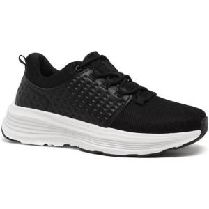 OrthoComfoot Men’s Orthopedic Fashion Sneakers with Arch Support: Casual Plantar Fasciitis Walking Shoes for Flat Feet, Comfortable Orthotic Soft Thick Sole Sneakers for Foot and Heel Pain Relief(W1-black)