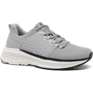 OrthoComfoot Men’s Orthopedic Fashion Sneakers with Arch Support: Casual Plantar Fasciitis Walking Shoes for Flat Feet, Comfortable Orthotic Soft Thick Sole Sneakers for Foot and Heel Pain Relief(W2-gray)