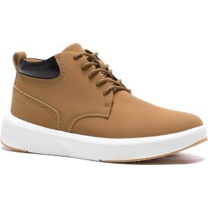 OrthoComfoot Men’s Orthopedic Leather Ankle Boots: Comfortable Casual Arch Support Plantar Fasciitis Walking Shoes, Orthotic Flat Feet Tennis Work Sneakers for Foot and Heel Pain Relief(W2-brown)