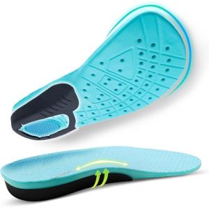OrthoComfoot Wide Plantar Fasciitis Inserts for Women, Breathable Comfort Arch Support Insoles for Diabetes & Flat Feet, 240LBS+ Heavy-Duty Adjustable TPU, Work Boot Orthotic Insoles, Size 8 Women(Black)