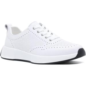 Women’s Orthopedic Leather Dress Walking Shoes: Comfortable Shoes with Arch Support for Plantar Fasciitis, Casual Flat Feet Supportive Fashion Sneakers for Foot and Heel Pain Relief(W1-white)