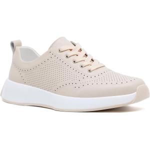 Women’s Orthopedic Leather Dress Walking Shoes: Comfortable Shoes with Arch Support for Plantar Fasciitis, Casual Flat Feet Supportive Fashion Sneakers for Foot and Heel Pain Relief(W3-apricot)