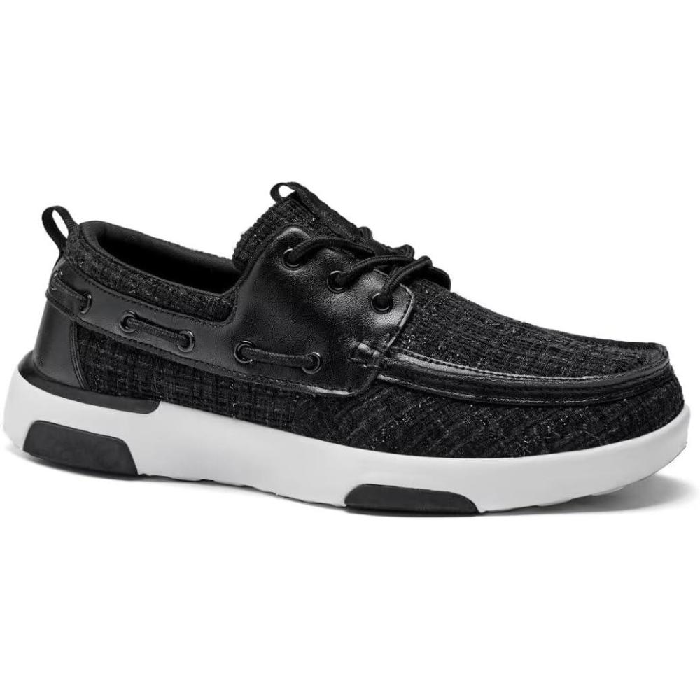 imageOrthoComfoot Mens Orthopedic Walking Shoes with Arch Support Casual Plantar Fasciitis SlipOn Loafers for Flat Feet Orthotic Adjustable Fashion Sneakers for Foot and Heel PainW1black