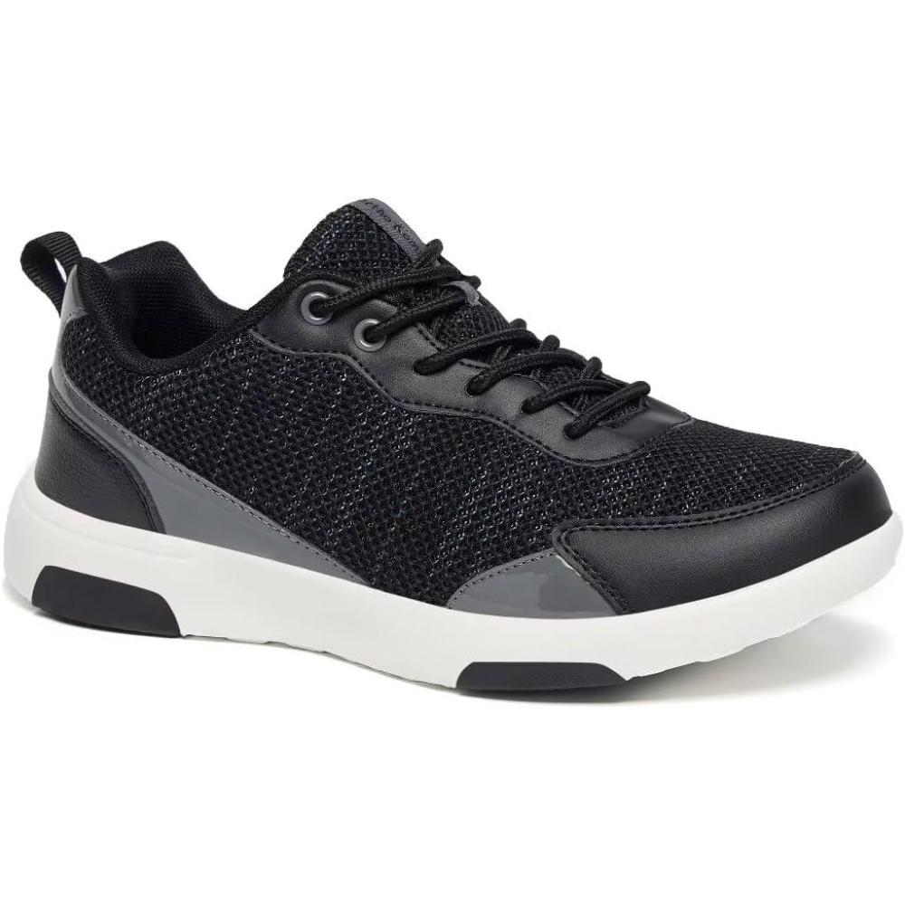 imageOrthoComfoot Womens Orthopedic Walking Shoes with Arch Support Comfortable Fashion Sneakers for Plantar Fasciitis Casual Orthotic Sneakers for Heel and Foot Pain ReliefW1black