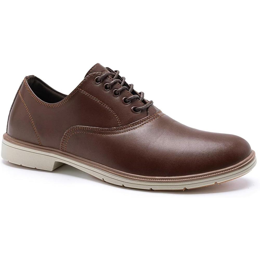 imageOrthopedic Business Leather Dress Shoes  Arch Support Plantar Fasciitis Comfortable Formal Wingtip Oxford for Mens  Casual Cap Toe Orthotics Patent Tuxedo Sneakers for Foot and Heel Pain ReliefW2dark Brown